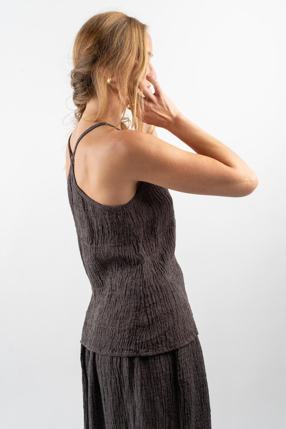 Textured Camisole in Grey Navy