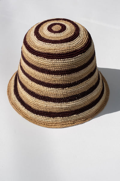 Opia Hat In Brown + Tan Stripe
