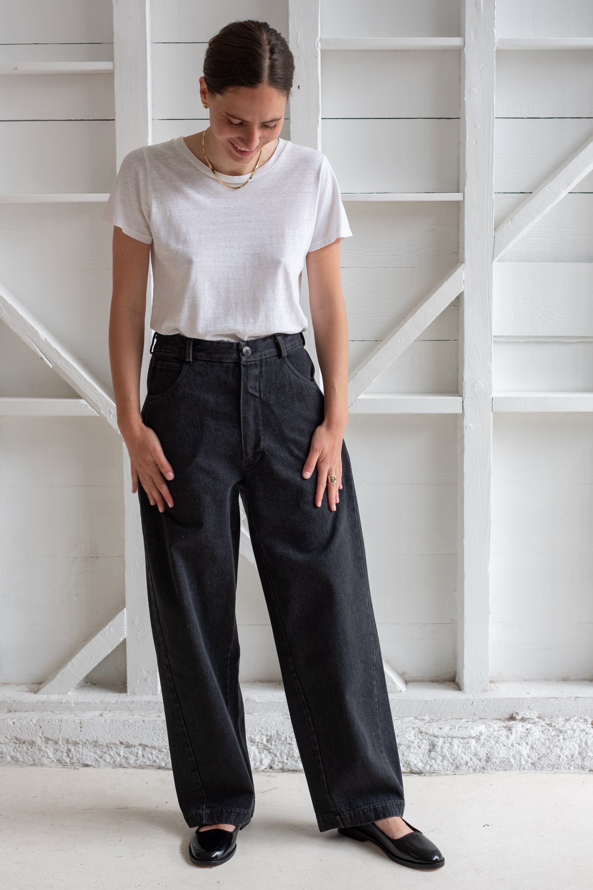 Straight denim sale pants