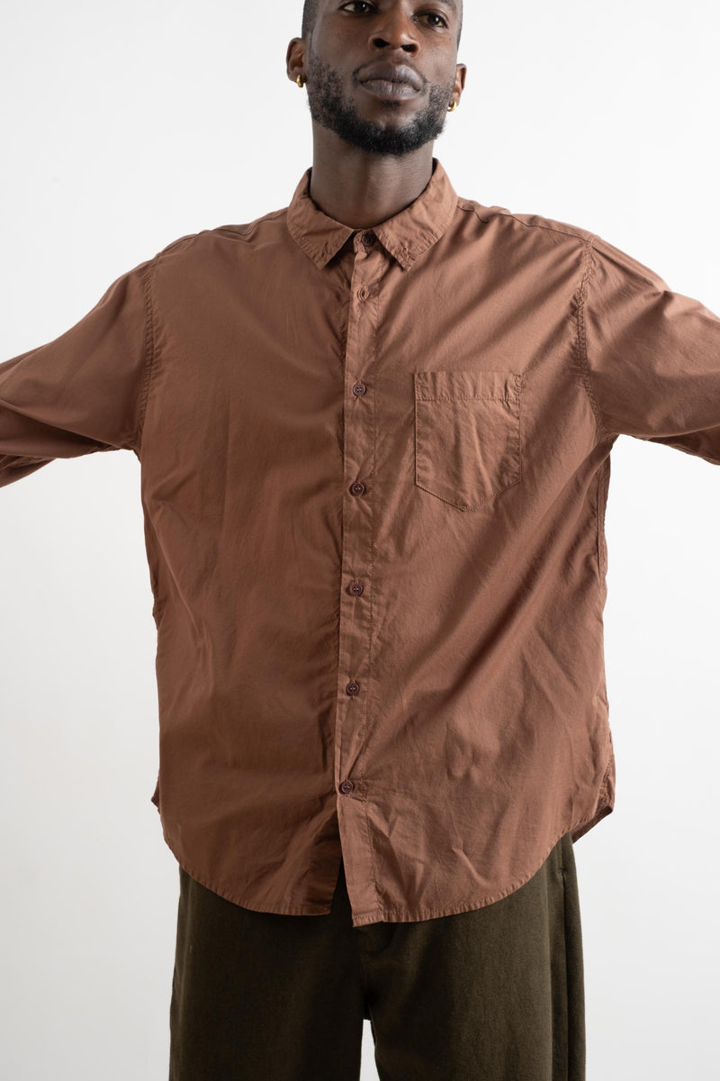 ONE POCKET SHIRT IN CHOCOLATE