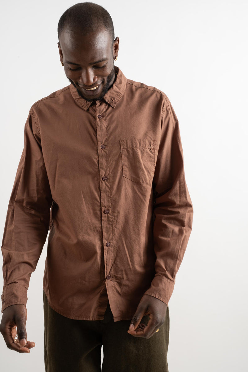 ONE POCKET SHIRT IN CHOCOLATE