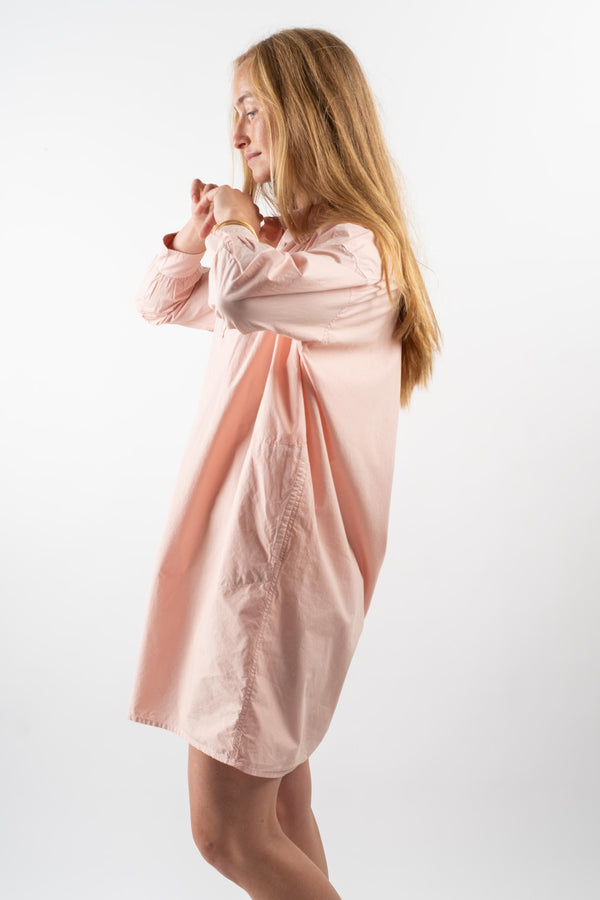 Maria Shirtdress in Natural Dyed Poplin Pink