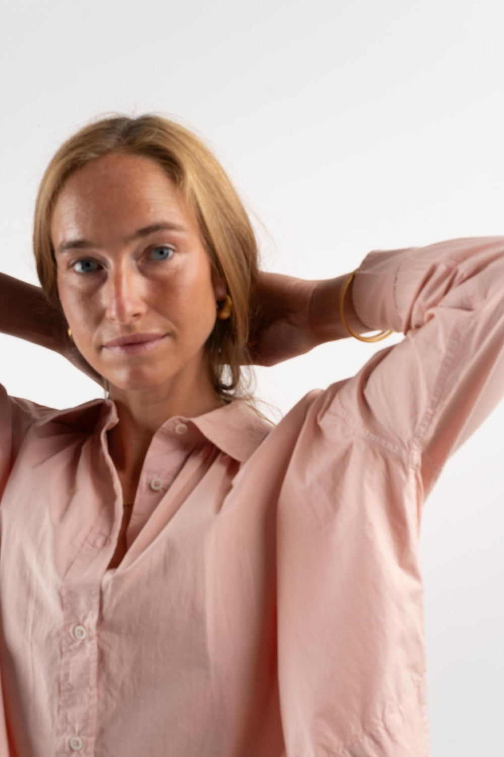 Maria Shirtdress in Natural Dyed Poplin Pink