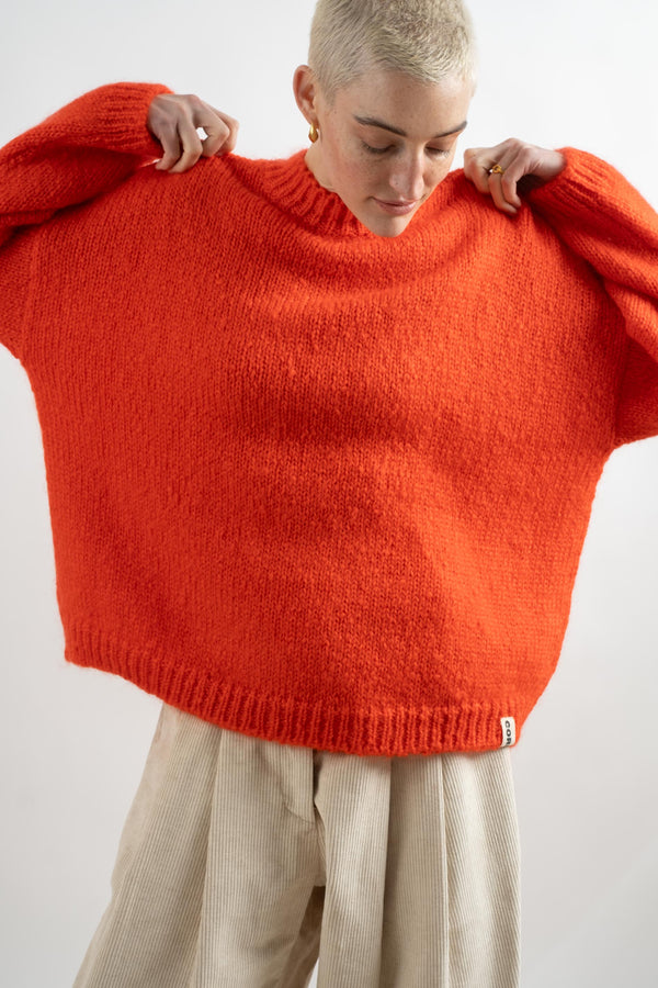 Mohair Sweater In Tangerine