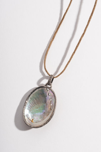 Sterling + 22K Buddha Shell Pendant