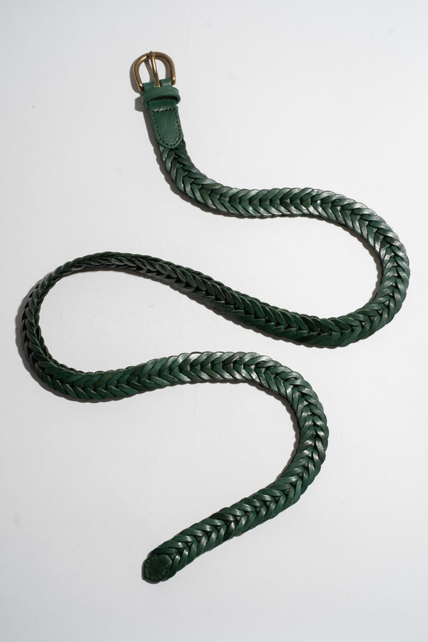 Handwoven Single Link Belt In Forest