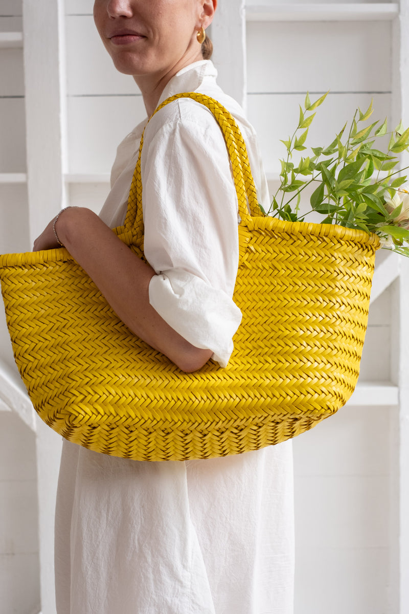 NANTUCKET BASKET IN BRIGHT YELLOW