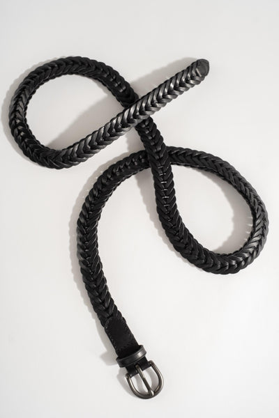 Handwoven Single Link Belt In Black