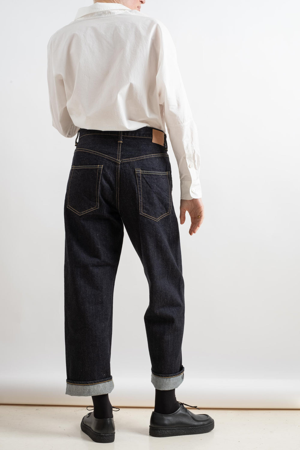 Wide Tapered Denim Pant In One Wash