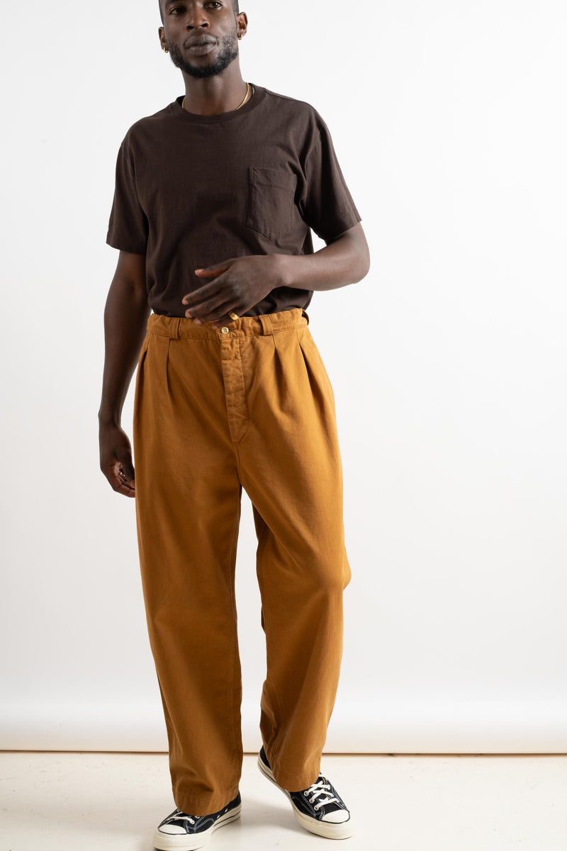 2 TUCK EASY CHINO PANT IN BRICK