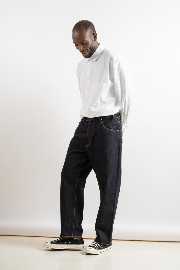 Wide Tapered Denim Pant In One Wash