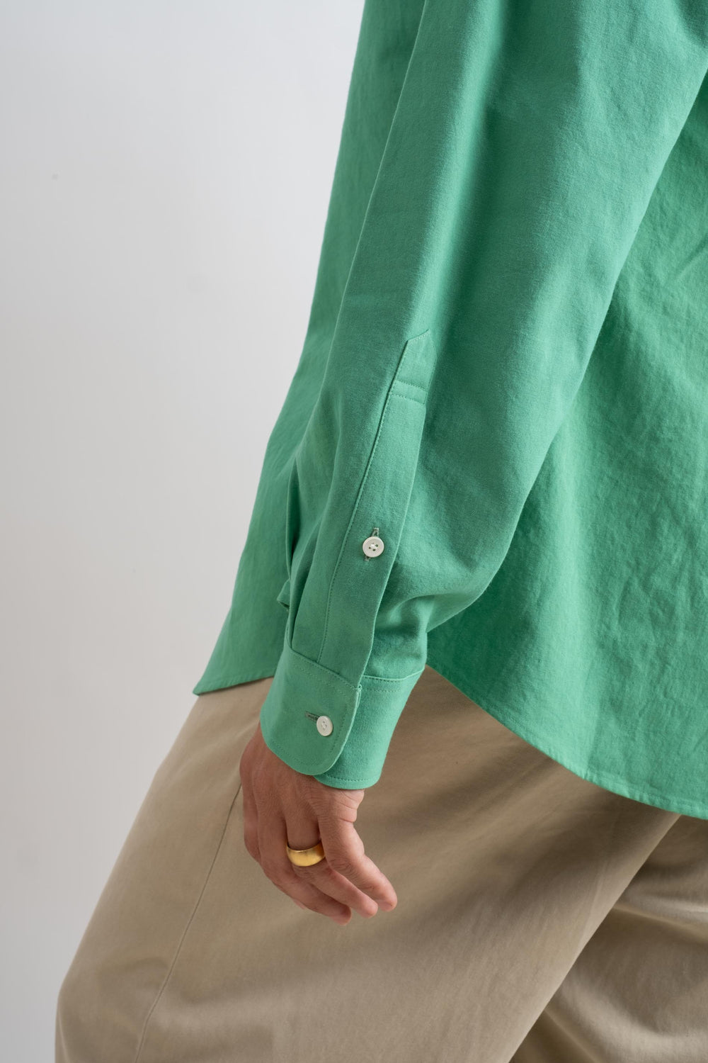 Relaxed Button Down Shirt In Green