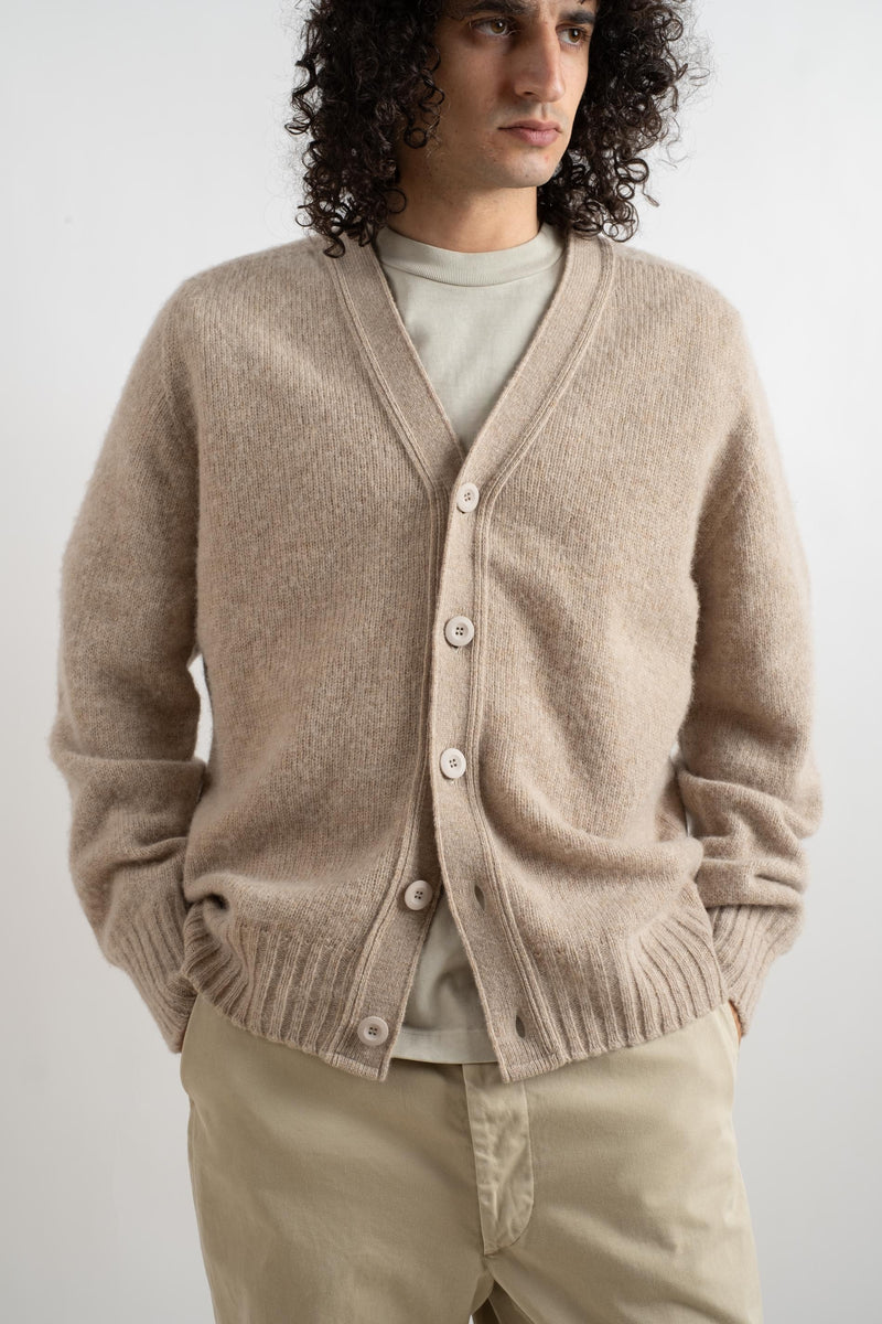 SHAGGY BEAR CARDIGAN IN BISCUIT