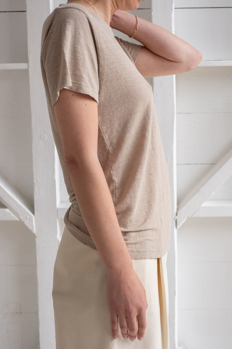 MADISON 100% HEMP TEE IN CANVAS