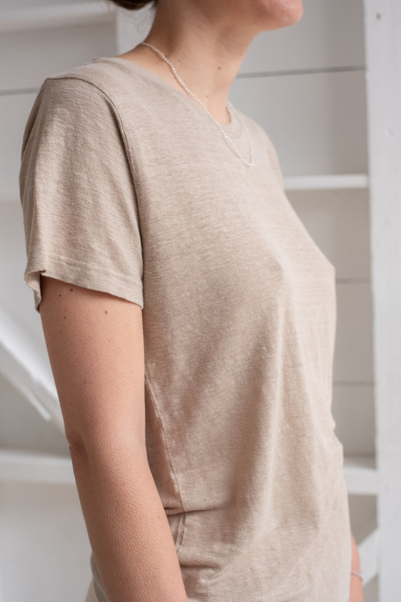 MADISON 100% HEMP TEE IN CANVAS