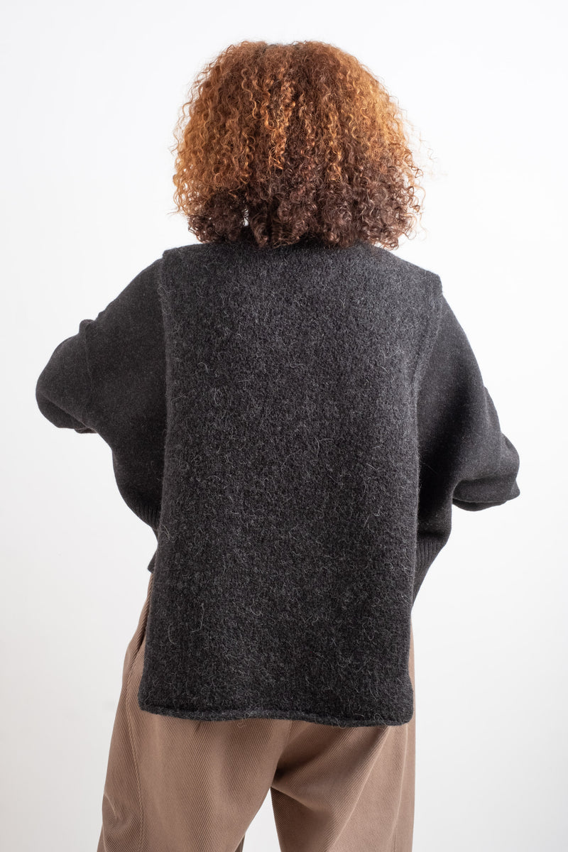 TABARD IN BLACK MELANGE