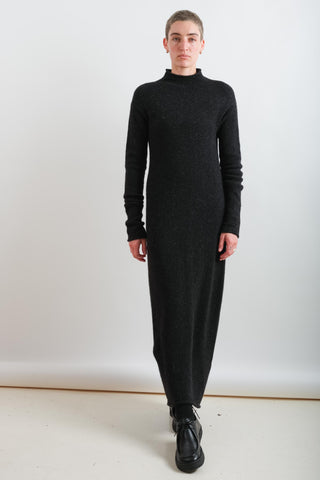 Lauren Manoogian | SOFT ROLLNECK DRESS IN BLACK MELANGE – RELIQUARY