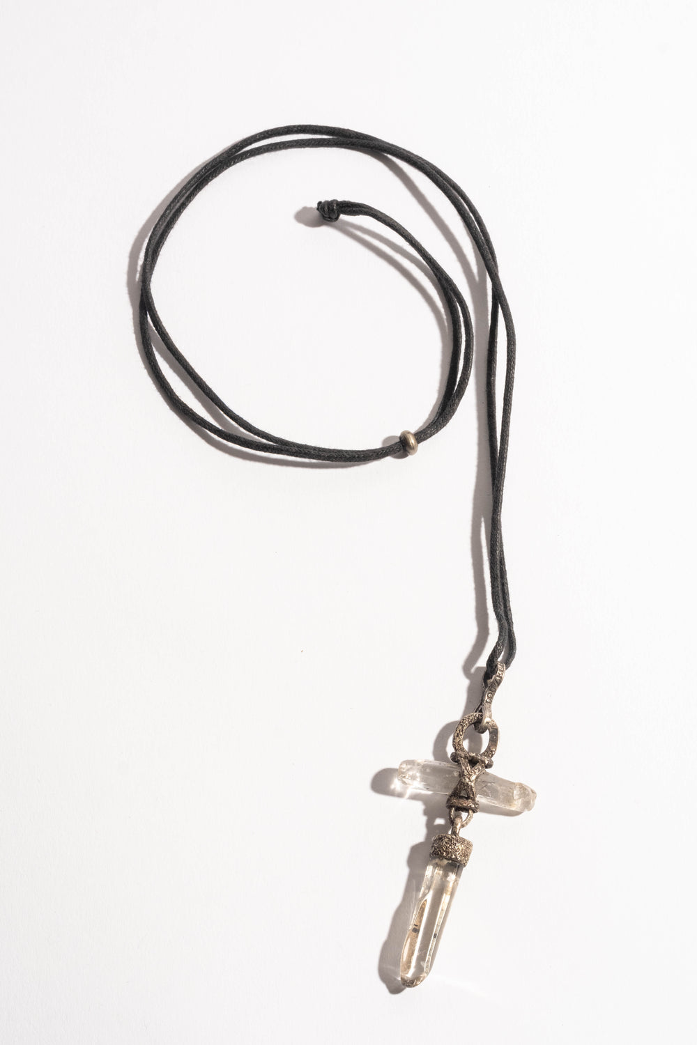 Sterling 2 Drop Quartz Pendant