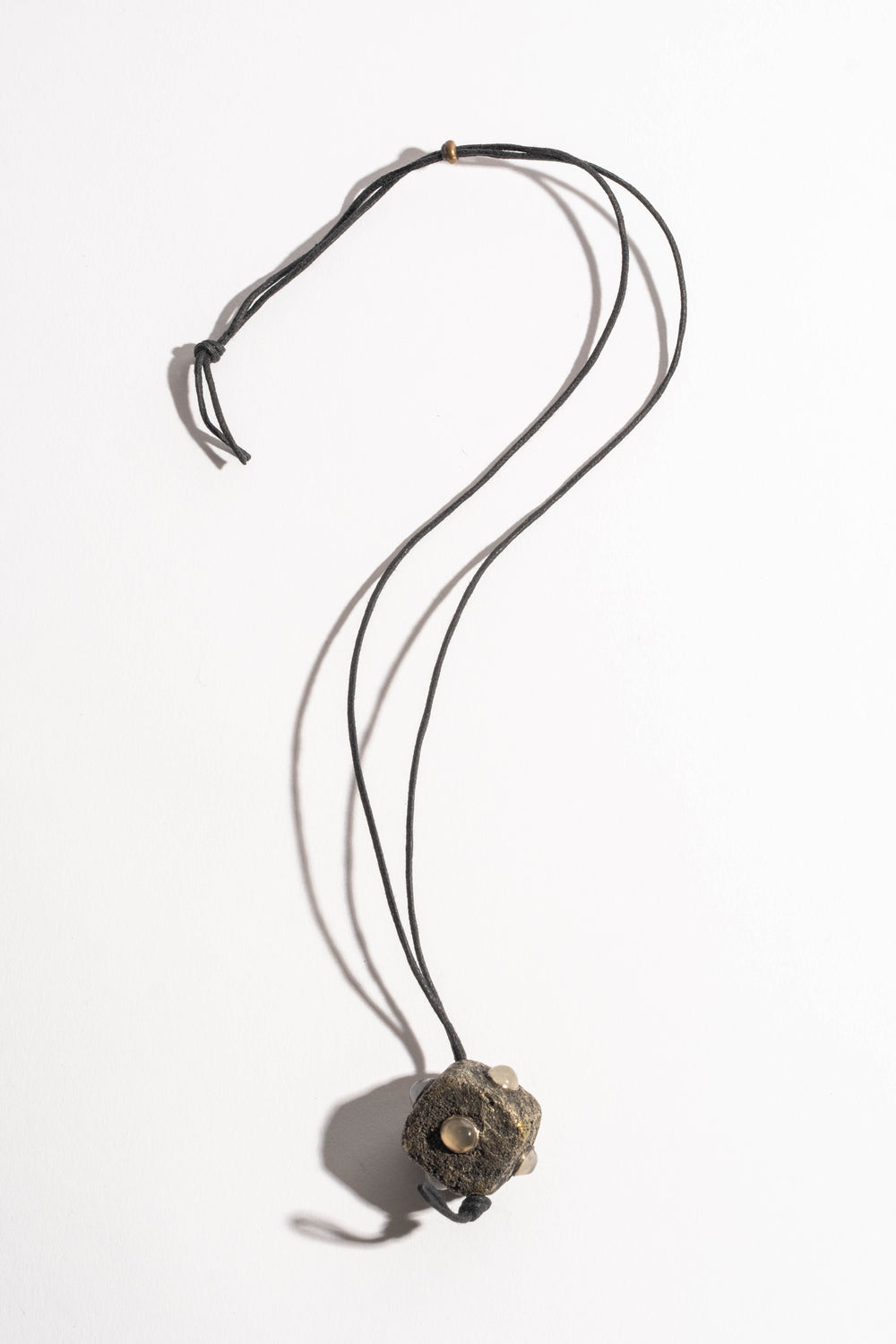 Sterling Cube + Gem Pendant