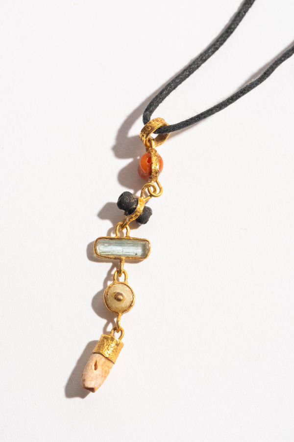 22K 5 Drop Mix Gem Chimu Pendant