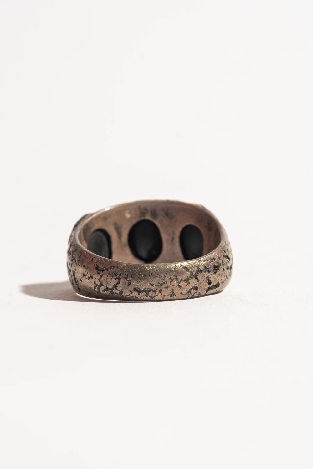 Sterling 3 Black Japanese Pebble Ring