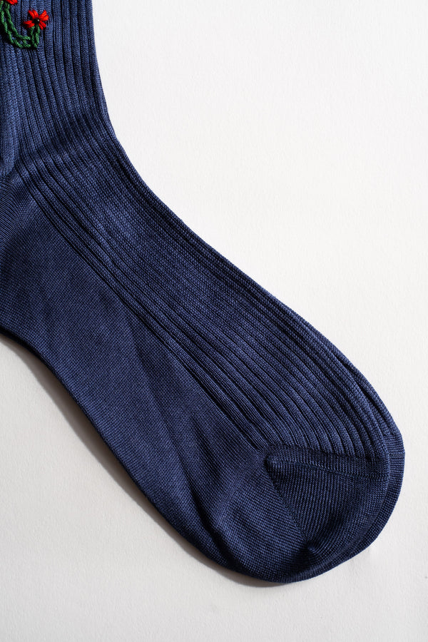 Silk Poppy Sock In Blue