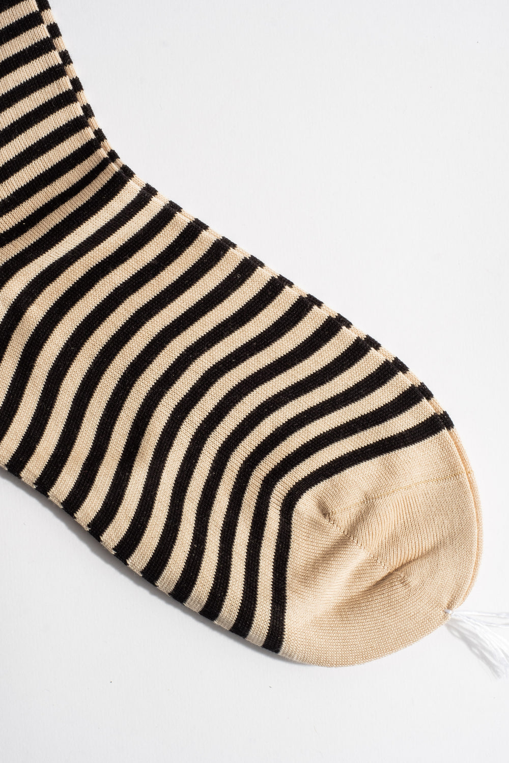 Cotton Stripe Sock In Black + Natural