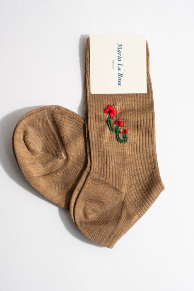 Silk Poppy Sock In Cocoa