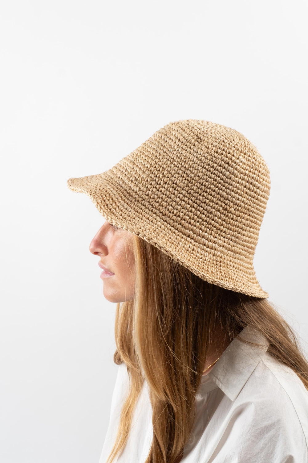 Crocheted Bucket Hat in Natural