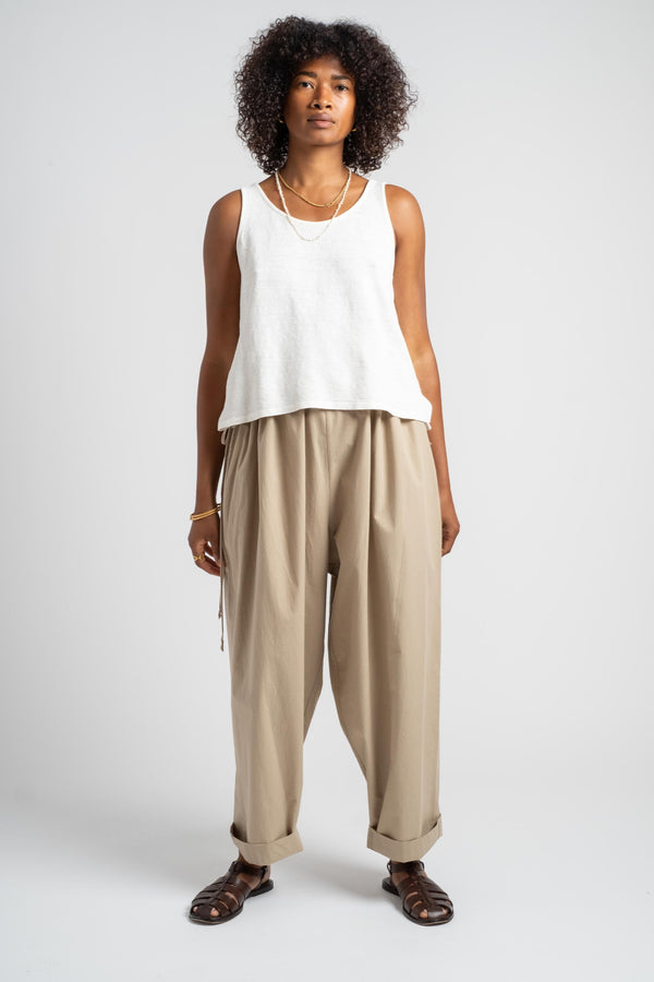 Balloon Tie Side Pants in Taupe