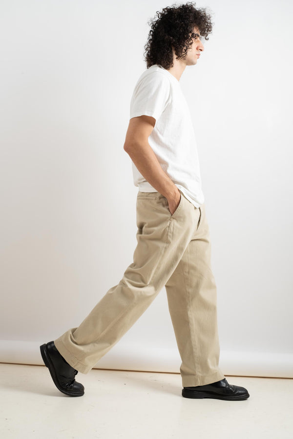Vintage Fit Army Trouser In Khaki Stone