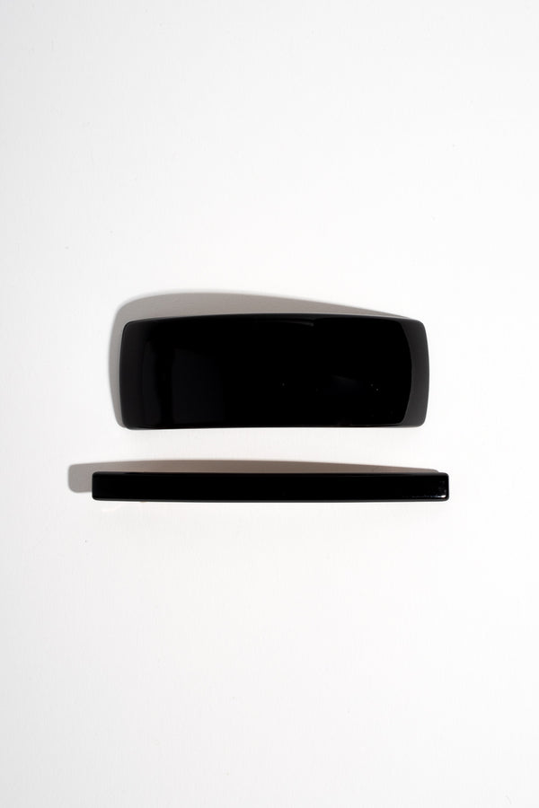 Rectangular Volume Barrette in Black