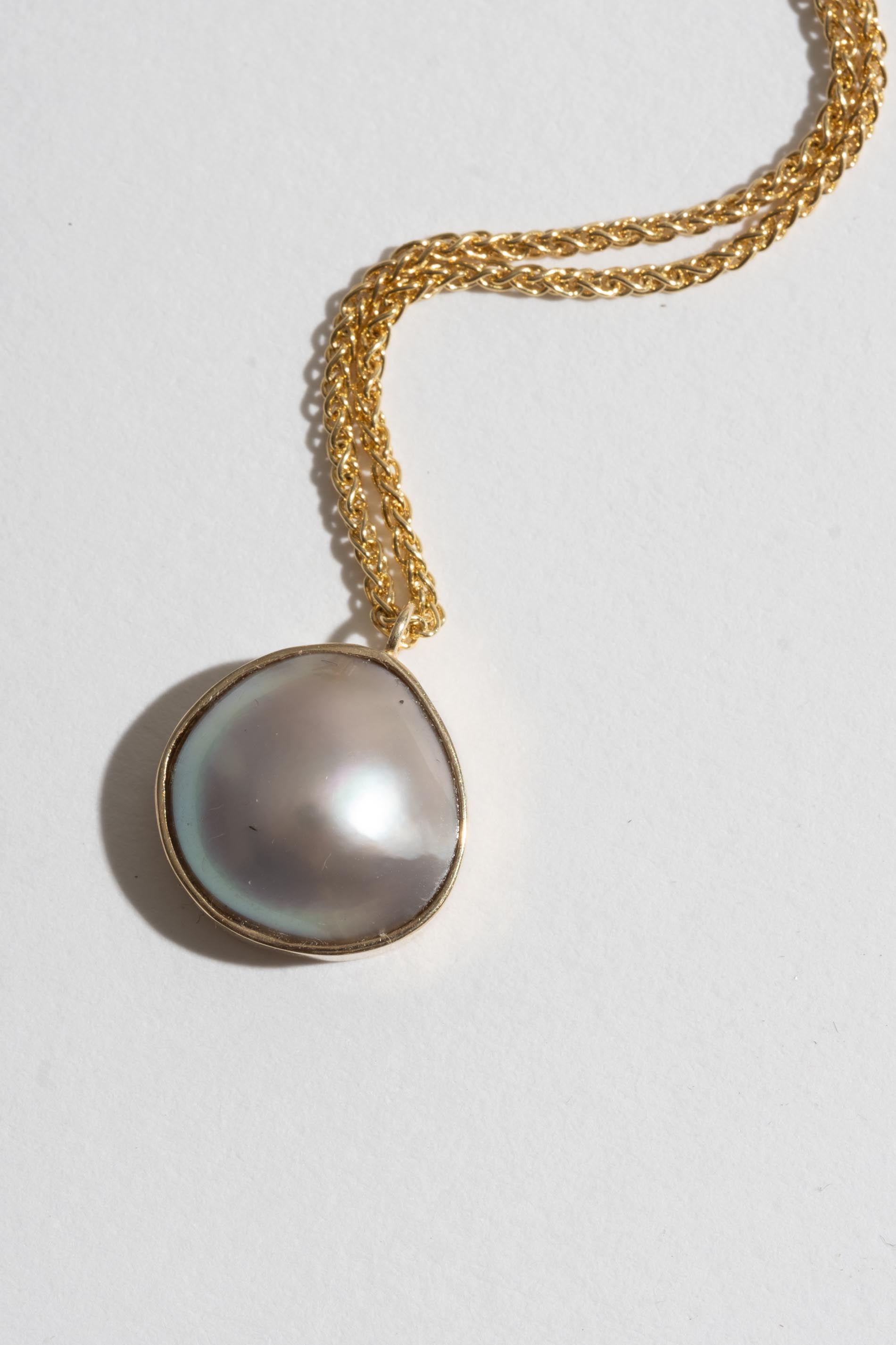Gorgeous silver grey mabe pearl pendant necklace – Freshwater Creations