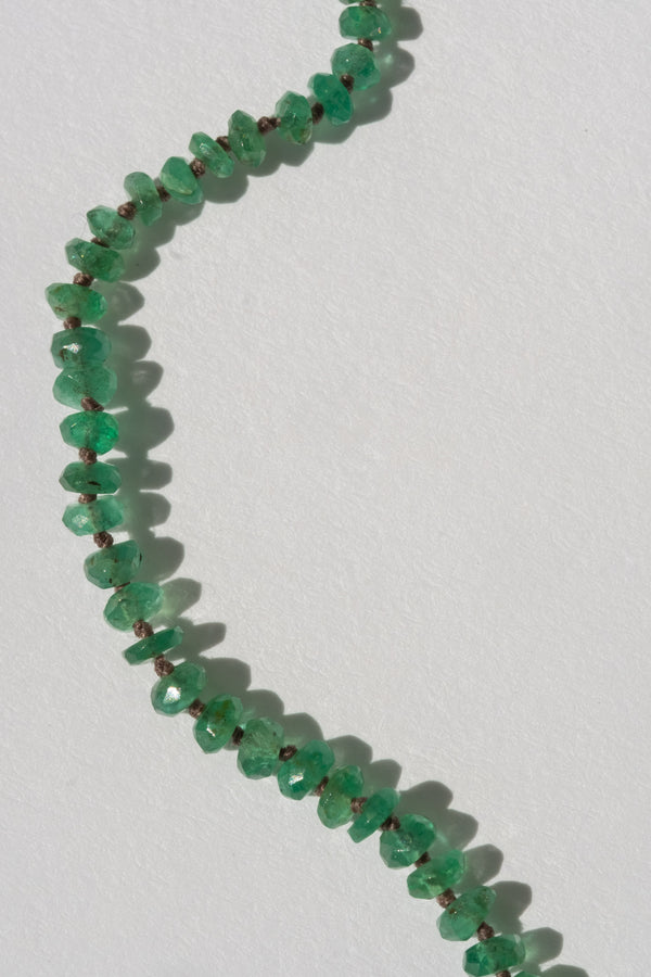 Tiny Faceted Emerald Strand