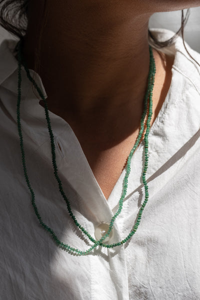 Faceted Nephrite Strand