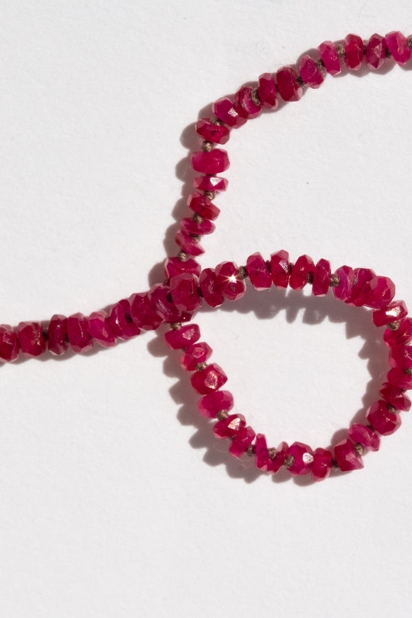 Tiny Faceted Ruby Strand