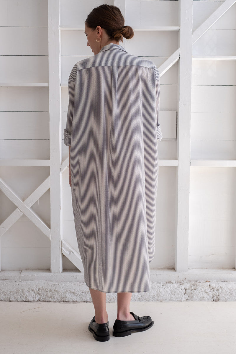 THE SHIRT DRESS IN SILK STRIPE
