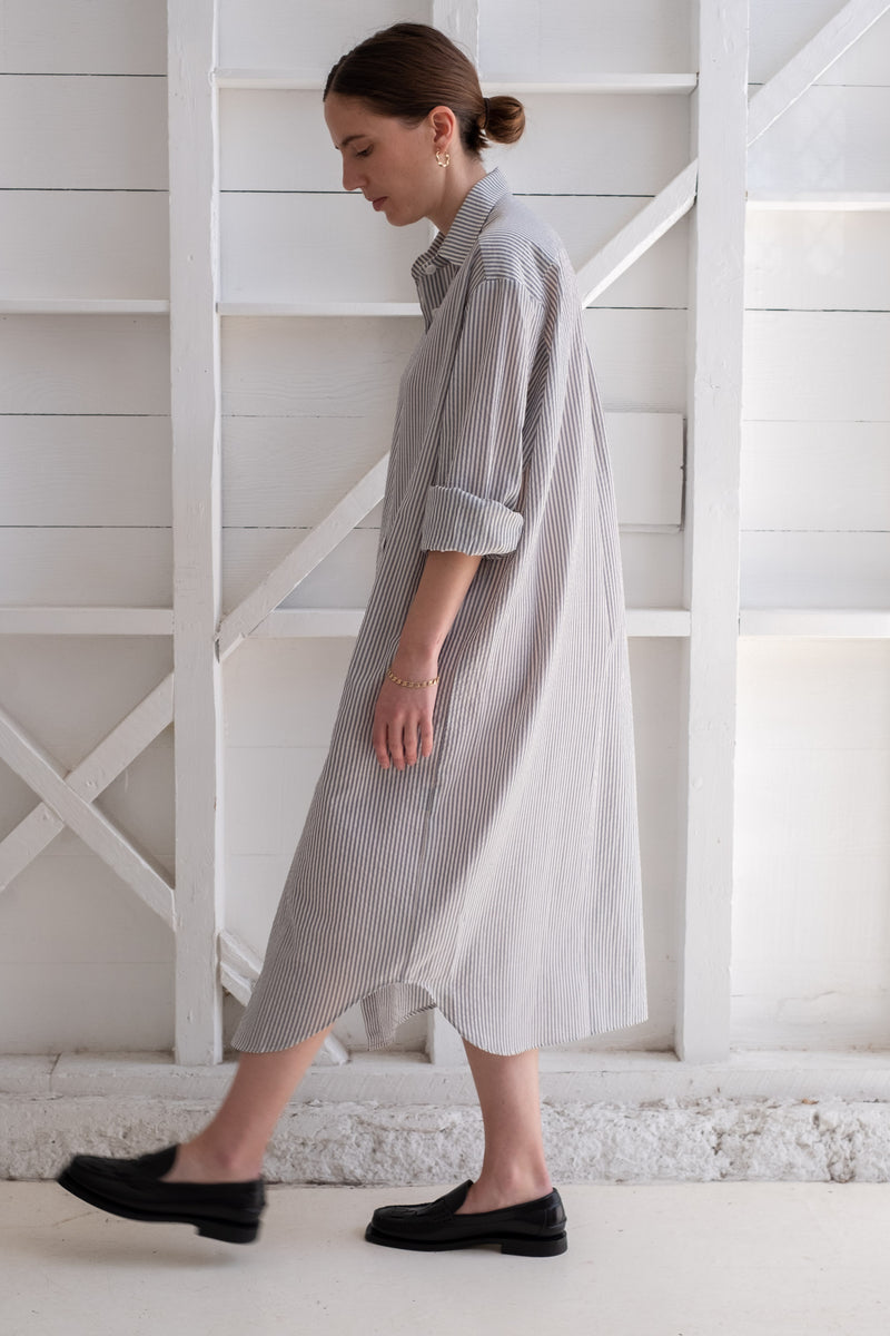 THE SHIRT DRESS IN SILK STRIPE