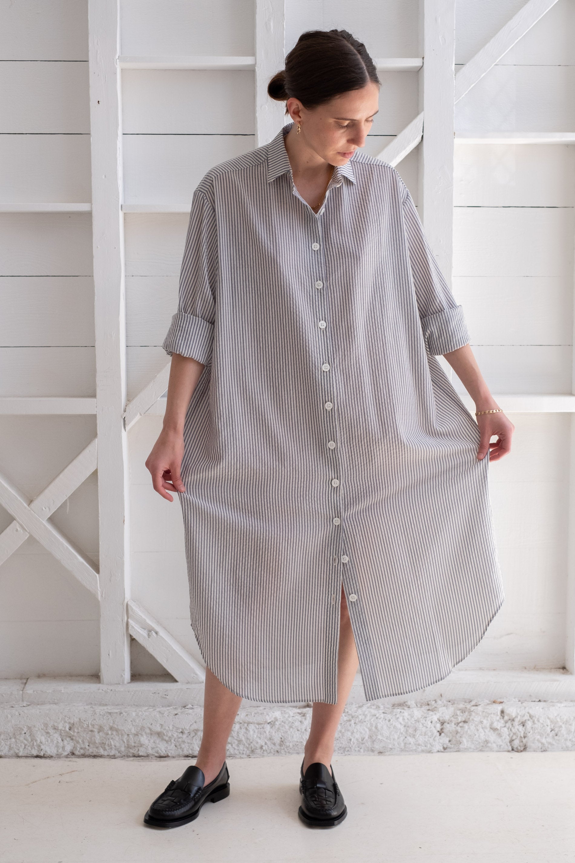 Silk oversized hotsell shirt dress