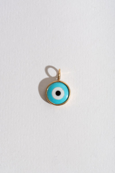 14k + Turquoise Evil Eye Pendant