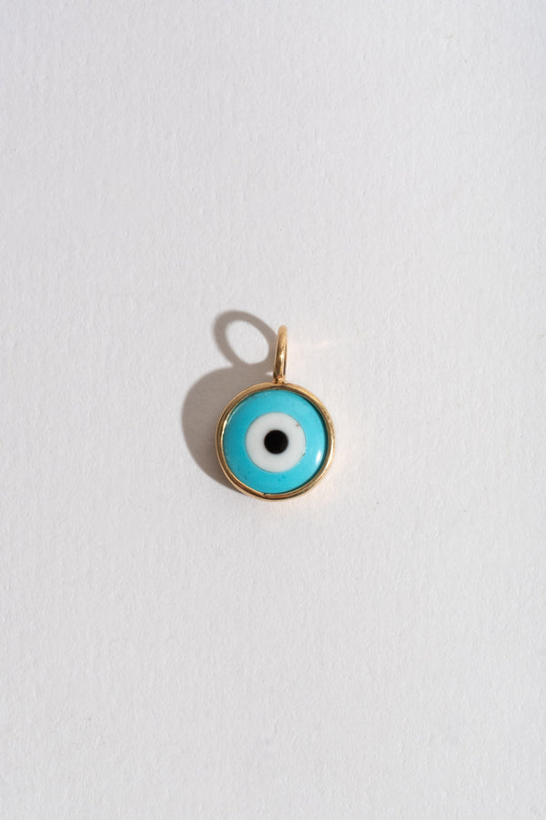 14k + Turquoise Evil Eye Pendant