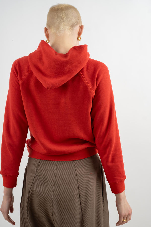 Womens Hooded Sweatshirt In True Red