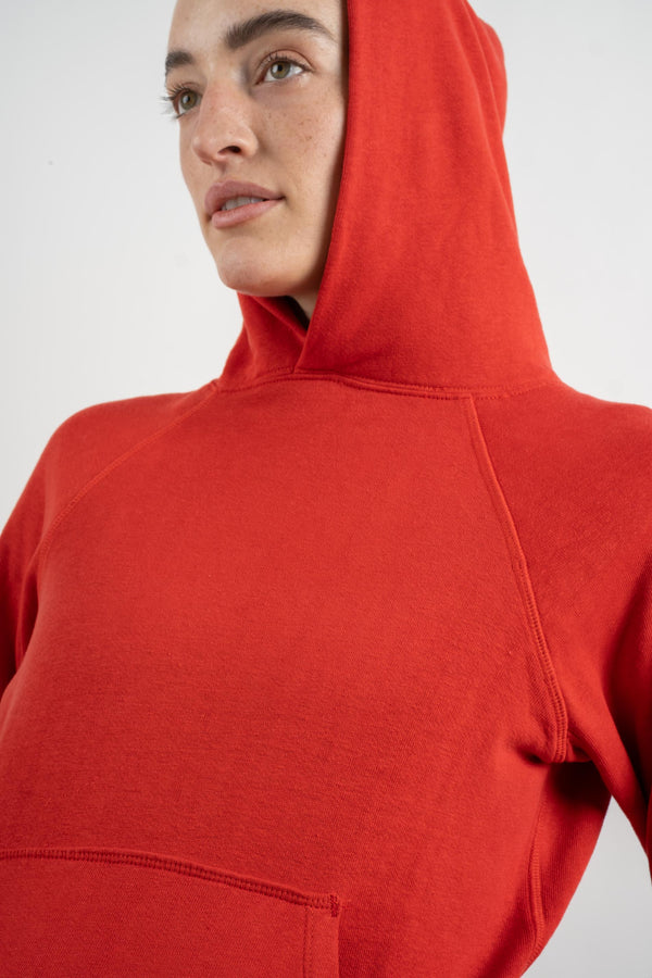 Womens Hooded Sweatshirt In True Red