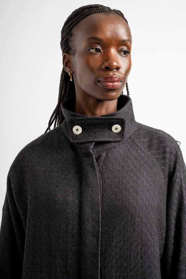 Aurora Embroidery Coat in Black