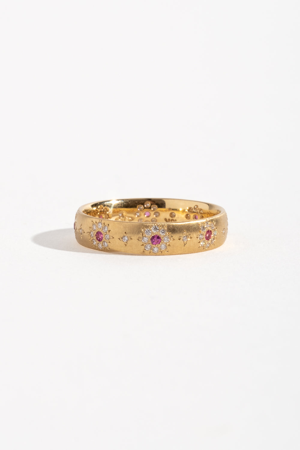Rounded Shimmer Band with Pink Sapphire