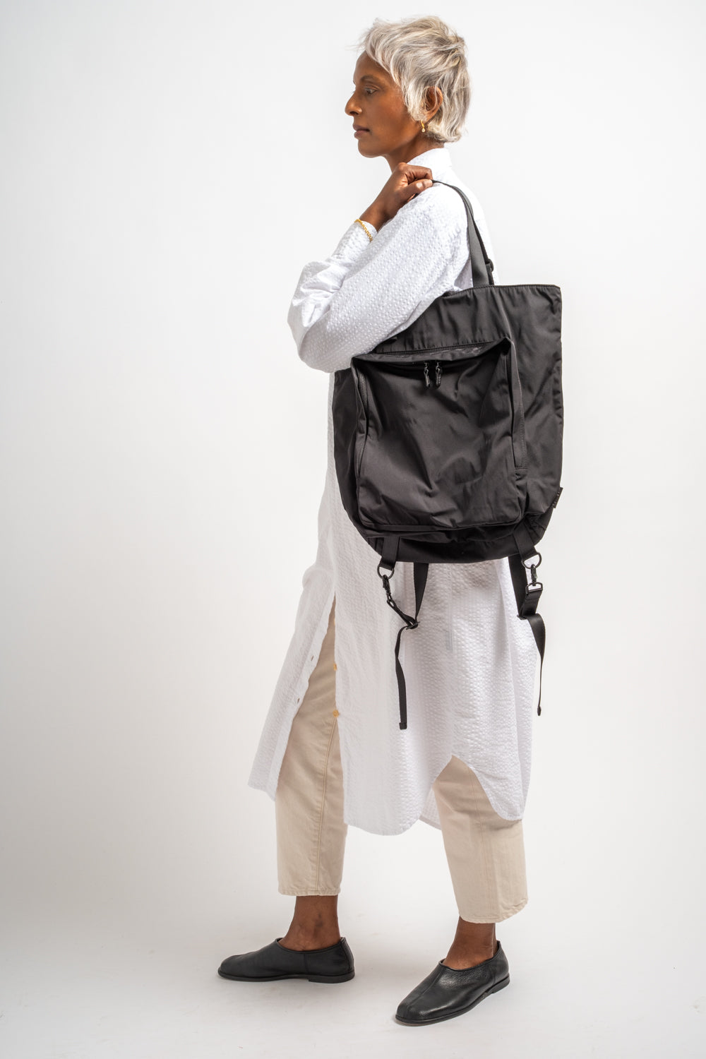 Gabardine 2-Way Backpack in Black