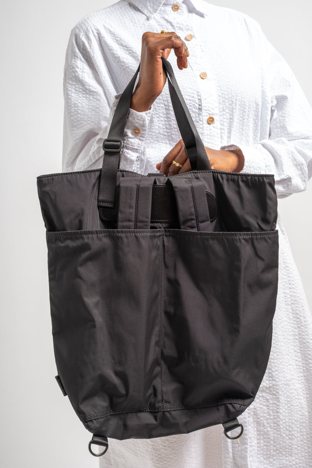 Gabardine 2-Way Backpack in Black