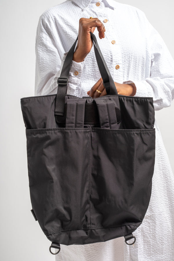 Gabardine 2-Way Backpack in Black
