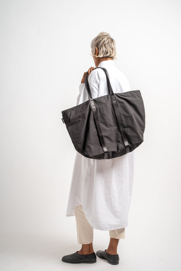 Large Gabardine Tote in Black
