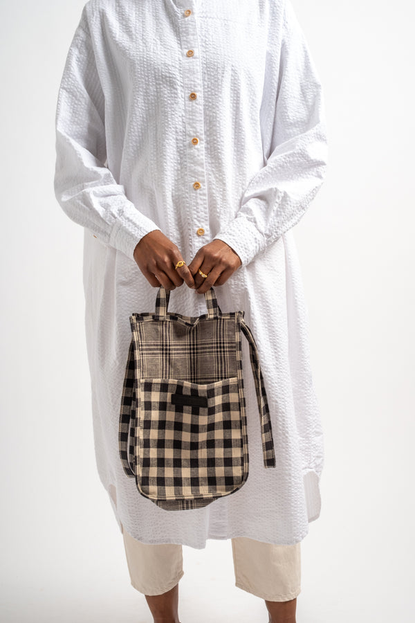 Medium Easy Bag in Checkered Black
